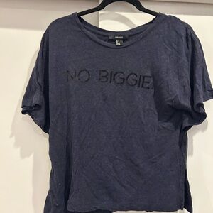 Forever 21 Navy Blue 'No Biggie' Tee